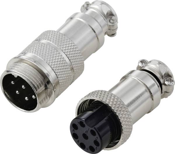 TRU COMPONENTS TC-13895620 Rundsteckverbinder Stecker, Buchsenkontakt Gesamtpolzahl: 8 Serie (Rundsteckverbinder): GX16  1 Set