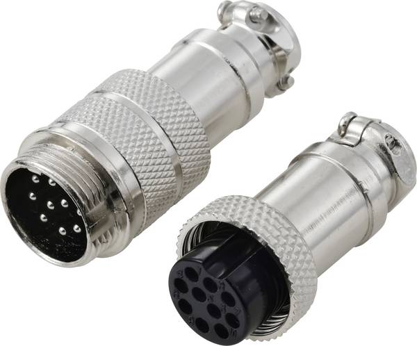 TRU COMPONENTS TC-13895628 Rundsteckverbinder Stecker, Buchsenkontakt Gesamtpolzahl: 10 Serie (Rundsteckverbinder): GX16  1 Set