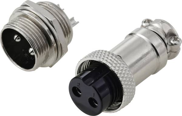 TRU COMPONENTS TC-13895632 Rundsteckverbinder Stecker, Buchsenkontakt Gesamtpolzahl: 2 Serie (Rundsteckverbinder): GX16 1 Set
