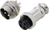 TRU COMPONENTS TC-13895640 Rundsteckverbinder Stecker, Buchsenkontakt Gesamtpolzahl: 4 Serie (Rundsteckverbinder): GX16 1 Set