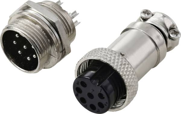 TRU COMPONENTS TC-13895652 Rundsteckverbinder Stecker, Buchsenkontakt Gesamtpolzahl: 7 Serie (Rundsteckverbinder): GX16  1 Set