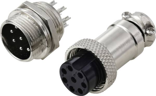 TRU COMPONENTS TC-13895656 Rundsteckverbinder Stecker, Buchsenkontakt Gesamtpolzahl: 8 Serie (Rundsteckverbinder): GX16  1 Set