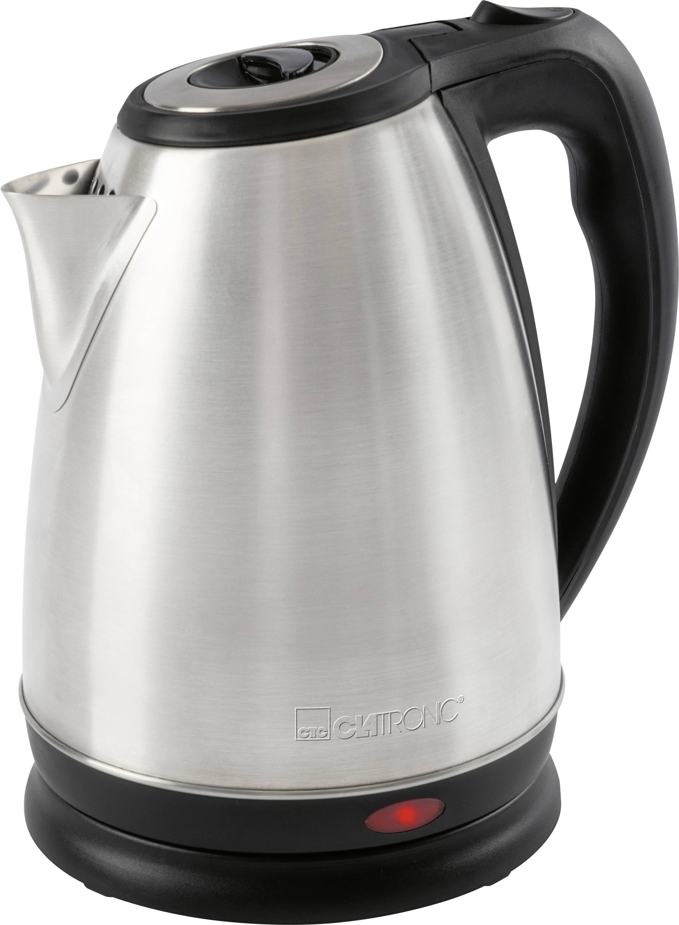 Clatronic WKS 3830 Wasserkocher BPA-frei Edelstahl, Schwarz Fassungsvermögen: 1.7 l