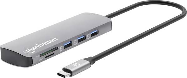 Manhattan Notebook Dockingstation Manhattan - Dockingstation - USB-C 3.2 Gen 1 integrierter Kartenleser, USB-C® Power Delivery
