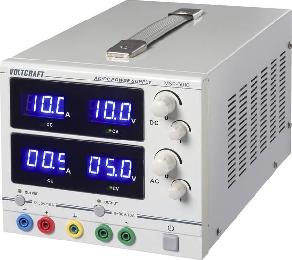 VOLTCRAFT MSP-3010 Labornetzgerät, einstellbar geregelt AC und DC 0 - 30 V 0 - 10 A 2x 300 W Buchse 4 mm Anzahl Ausgänge 2 x