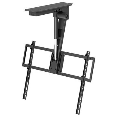 Deckenhalterung für TV oder Monitor mit verstellbaren Armen und zentralem Stützarm für sichere Befestigung und Flexibilität.