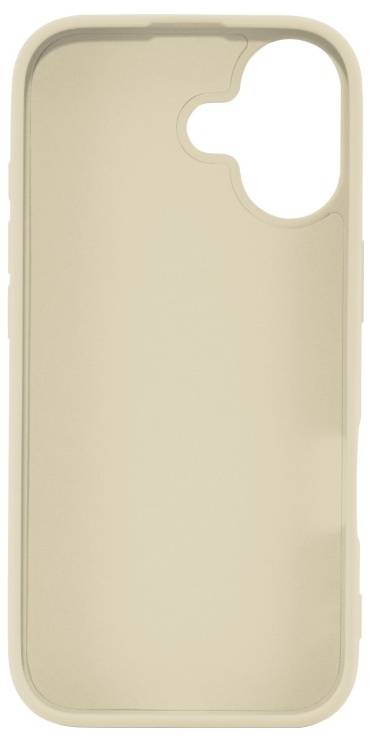 Eine beige Handyhülle, die für ein Smartphone mit einer einzelnen Rückkamera entwickelt wurde und die Rückseite und Kanten für einen perfekten Sitz zeigt.
