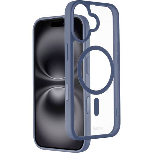 hama 00232382 Handyhülle Frame Protect für iPhone 17, magnetisch, durchsichtig, Blau