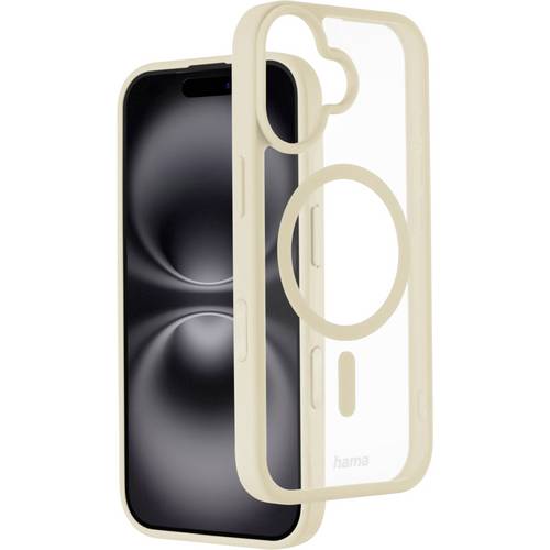 hama 00232383 Handyhülle Frame Protect für iPhone 17, magnetisch, durchsichtig, Beige
