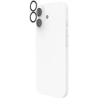 Ein Smartphone, das sich auf die Rückkamera-Objektive konzentriert und einen Anhang zeigt, der in der Nähe der Objektive gehalten wird. Das Telefon wird in einer Seitenansicht dargestellt.