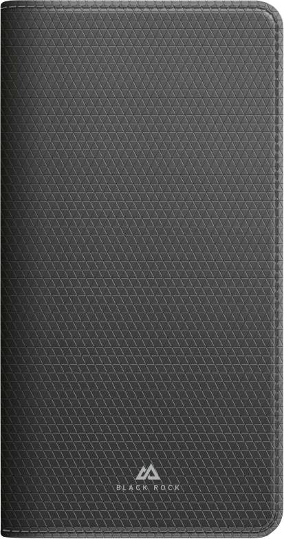 Eine schlanke, strukturierte Smartphone-Brieftasche mit geometrischem Muster, die das 'Black Rock' Logo am unteren Mittelpunkt trägt.