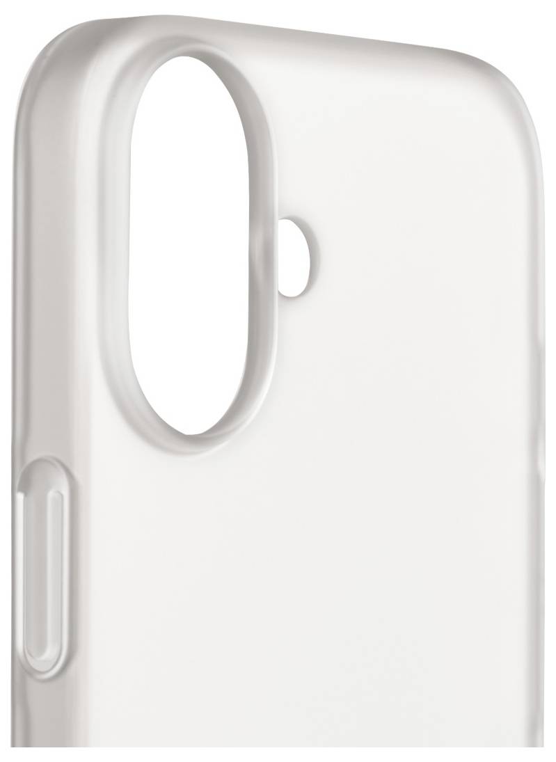 Transparente Handyhülle mit Aussparungen für Kamera, Tasten und Anschlüsse, die entwickelt wurde, um ein Smartphone zu schützen und eng anzuliegen.