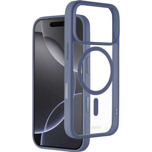 hama 00232405 Handyhülle Frame Protect f. iPhone 17 Pro, magnetisch, durchsichtig, Blau