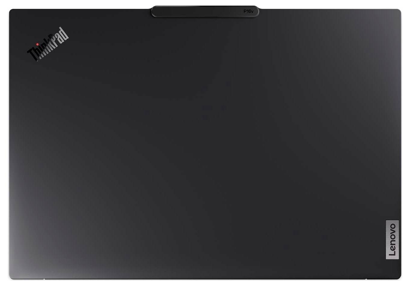 Ein geschlossener schwarzer Lenovo ThinkPad Laptop mit sichtbaren 'ThinkPad'- und 'Lenovo'-Logos auf dem Deckel.