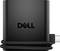 Ein schwarzes Dell-Netzteil mit einem gewickelten USB-C-Kabel, auf dem das Dell-Logo prominent hervorgehoben ist.