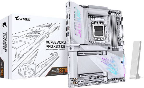 Gigabyte X870E AORUS PRO X3D Mainboard Sockel (PC) AMD® AM5 Formfaktor (Details) ATX Mainboard-Chipsatz AMD® X870E