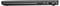 Ein geschlossener schwarzer Laptop, von der Seite betrachtet, mit verschiedenen Anschlüssen wie USB, HDMI und einem Speicherkartensteckplatz.