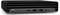 Computer mit 'hp pro mini' Etikett, mit mehreren Anschlüssen an der Vorderseite für Konnektivität, in kompaktem schwarzem Design.
