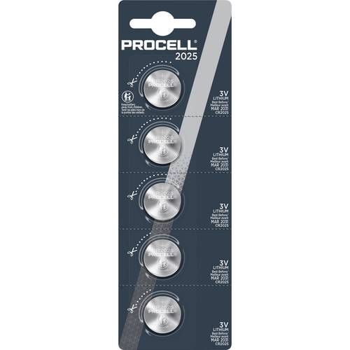 PROCELL Knopfzelle CR 2025 3.0 V 5 St. 165 Lithium
