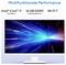 Ein Computermonitor zeigt ein dynamisches, farbenfrohe Lichtblitz-Bild. Darüber steht der Text: 'Multifunktionale Performance', 'Intel Core i7 Prozessor', '16 GB DDR5 Arbeitsspeicher', 'Wi-Fi 7'.