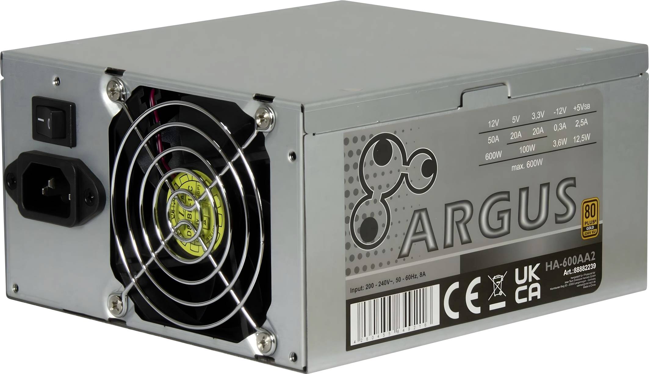 Thumbnail - Inter-Tech Argus PSU PC Netzteil 600 W ATX 80PLUS® Gold
