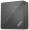 Ein kompakter, schwarzer MSI Mini-PC mit diagonal strukturierter Designfront und MSI-Logo.