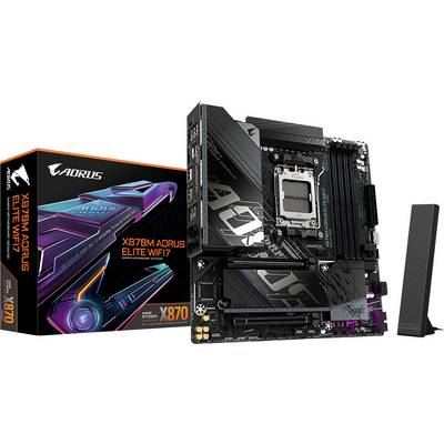 Aorus X670E Mainboard mit Verpackungskarton.