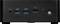 Ein schwarzes Computer-Frontpanel mit zwei USB-3.0-Anschlüssen, einem Audioeingang, einem SD-Kartenslot und einem Power-Knopf mit blau leuchtender LED-Anzeige.