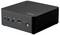 Ein kompakter schwarzer Mini-Desktop-Computer mit USB-Anschlüssen, einem Ein-/Ausschalter und einem MSI-Logo an der Vorderseite, entwickelt für kleine Arbeitsumgebungen.