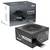 Eine schwarze Computernetzteile mit der Beschriftung "PRIME 650W BRONZE" mit sichtbaren Kabeln, neben ihrer Originalverpackung platziert.