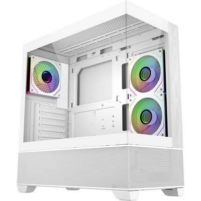 Cooler Master Elite 690 Midi-Tower PC-Gehäuse Weiß 3 Vorinstallierte LED Lüfter, Seitenfenster-0