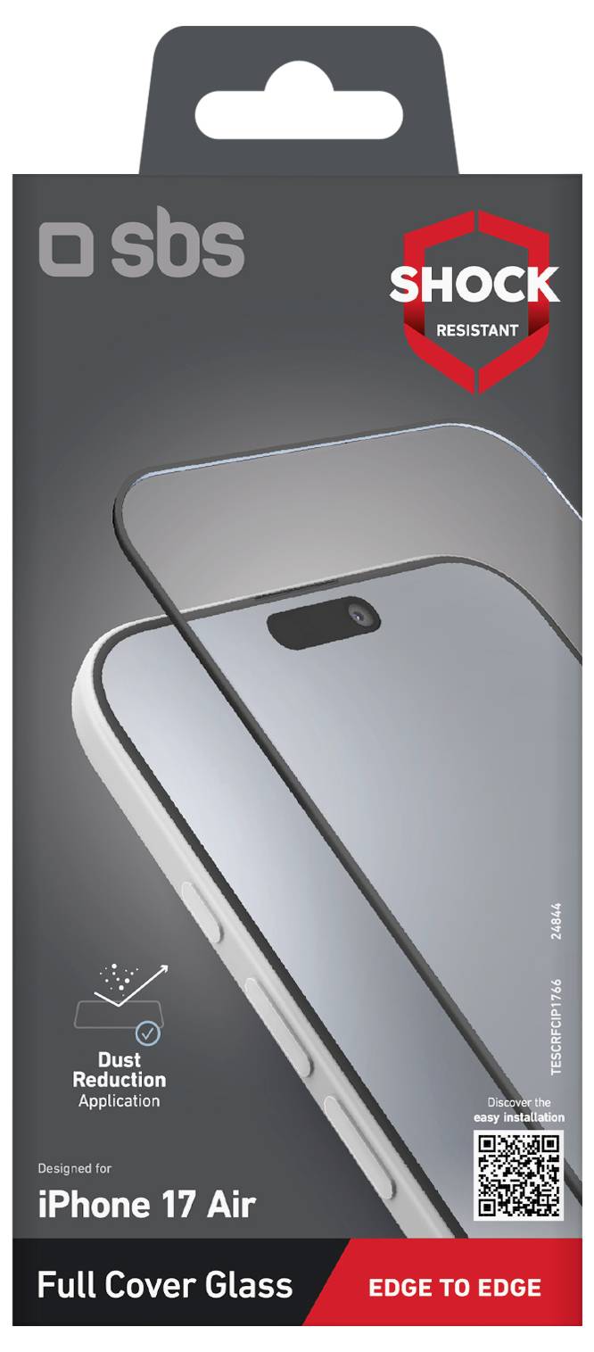 'iPhone 17 Air Vollflächiger Displayschutz', stoßfeste Displayschutzfolie mit Staubabsorptionsfunktion und randloses Schutzdesign.