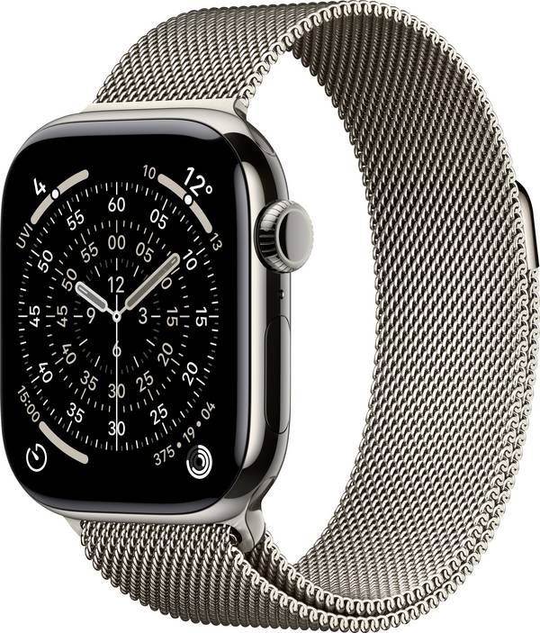 Apple Watch Series 11 GPS + Cellular 42 mm Titangehäuse Milanese Loop Natur M/L