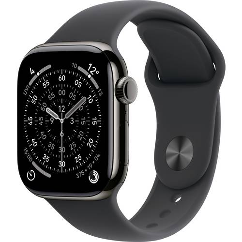 Apple Watch Series 11 GPS + Cellular 42 mm Titangehäuse Sport Band Schwarz S/M
