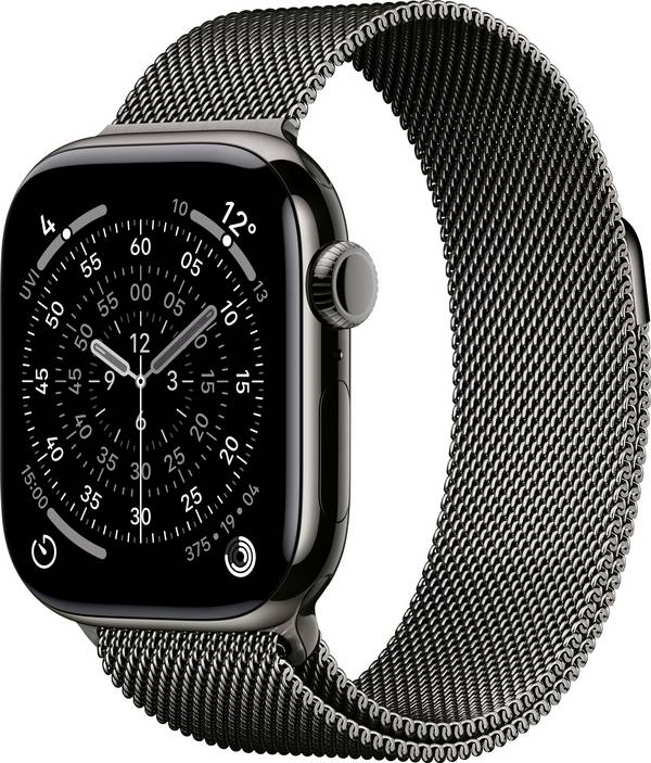 Apple Watch Series 11 GPS + Cellular 42 mm Titangehäuse Milanese Loop Natur M/L