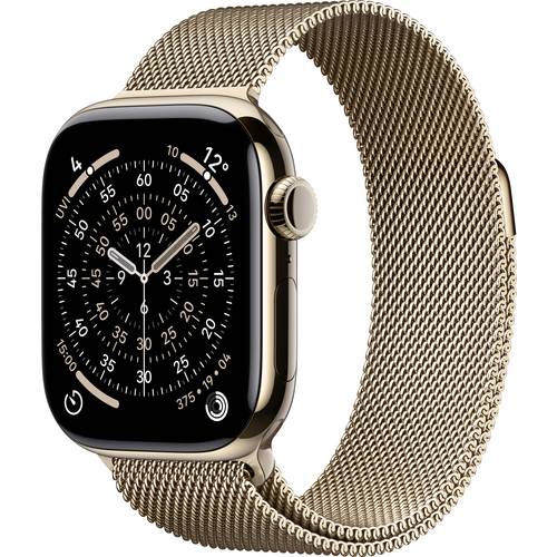 Apple Watch Series 11 GPS + Cellular 42 mm Titangehäuse Milanese Loop Gold M/L