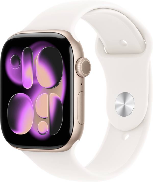 Apple Watch Series 11 GPS + Cellular 46 mm Aluminiumgehäuse Sport Band Blassrosa S/M