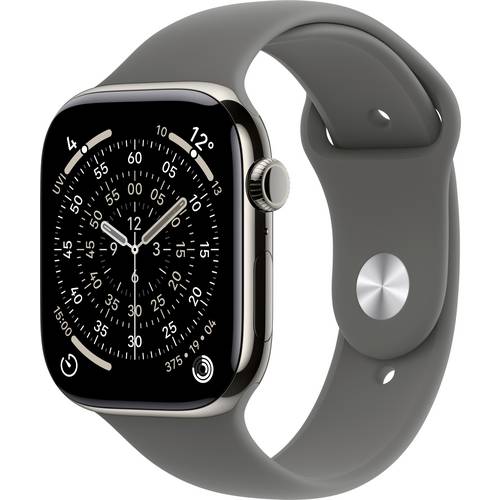 Apple Watch Series 11 GPS + Cellular 46 mm Titangehäuse Sport Band Steingrau M/L