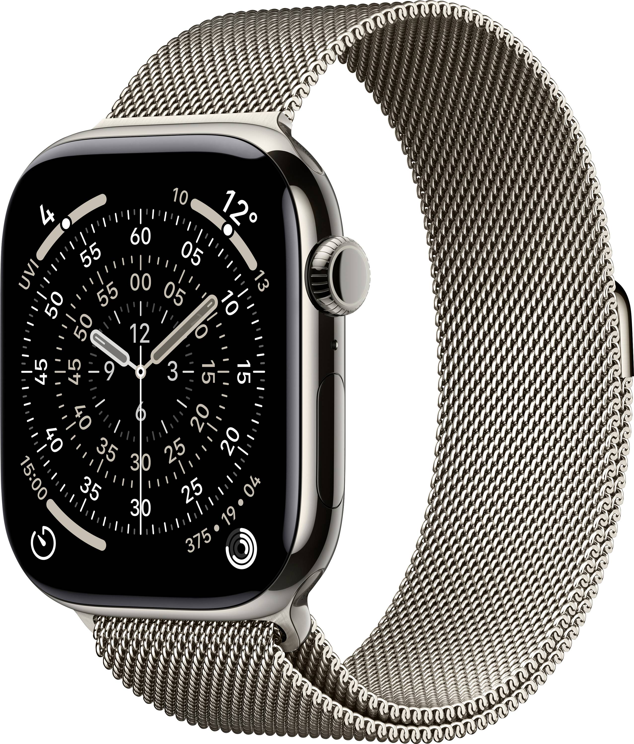 Apple Watch Series 11 GPS + Cellular 46 mm Titangehäuse Milanese Loop Natur S/M