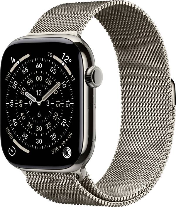 Apple Watch Series 11 GPS + Cellular 46 mm Titangehäuse Milanese Loop Natur M/L