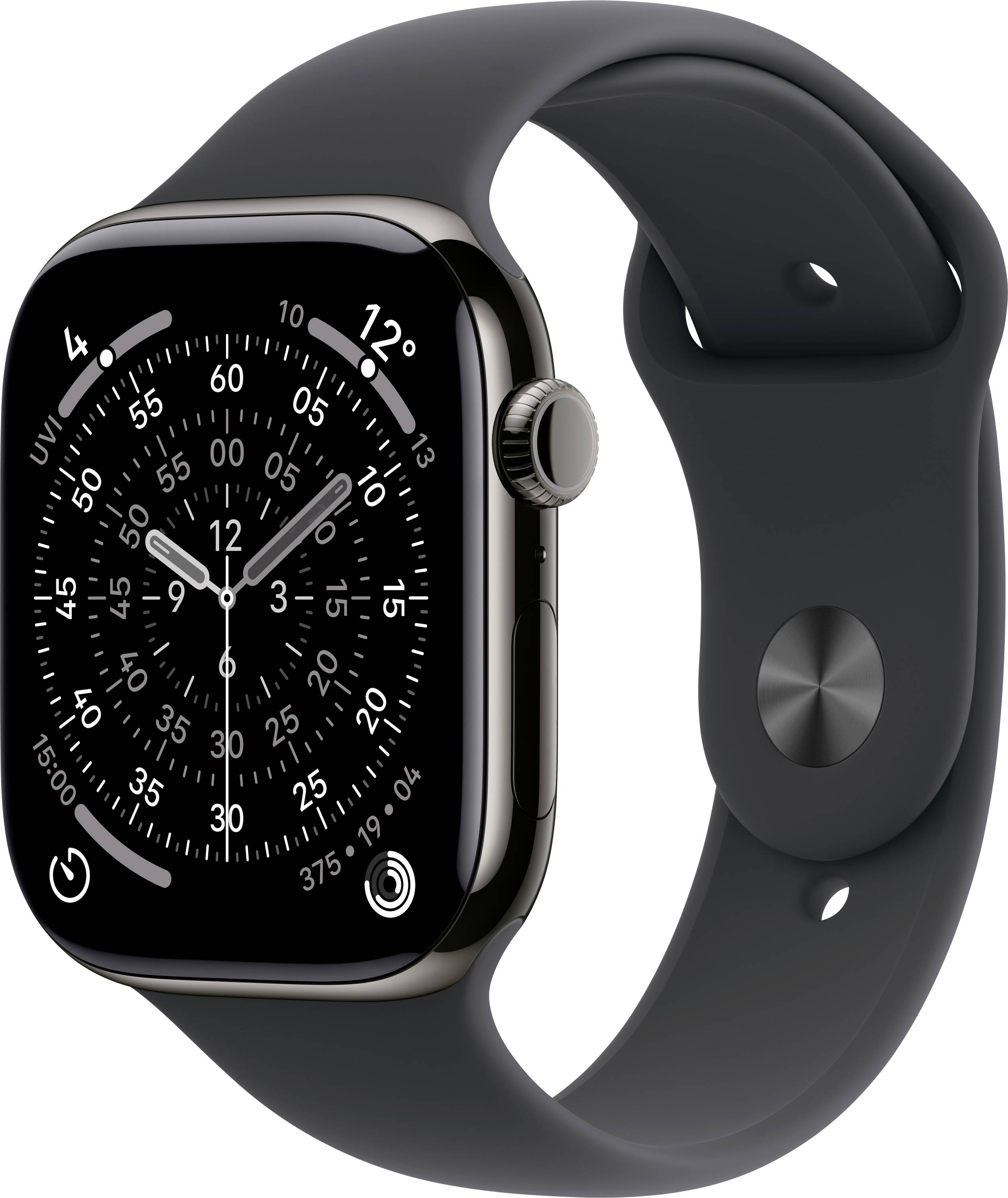 Apple Watch Series 11 GPS + Cellular 46 mm Titangehäuse Sport Band Schwarz M/L