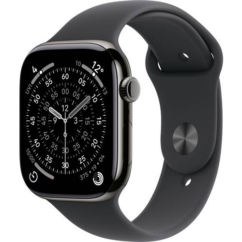 Apple Watch Series 11 GPS + Cellular 46 mm Titangehäuse Sport Band Schwarz M/L