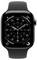 Eine Smartwatch zeigt eine Analoguhr mit Temperatur (12°C) oben rechts, UV-Index (1) oben links und Aktivitätsringen unten.
