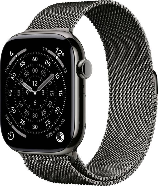 Apple Watch Series 11 GPS + Cellular 46 mm Titangehäuse Milanese Loop Schiefer M/L