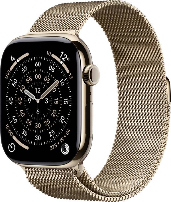 Apple Watch Series 11 GPS + Cellular 46 mm Titangehäuse Milanese Loop Gold S/M