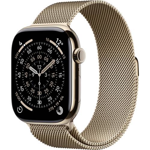 Apple Watch Series 11 GPS + Cellular 46 mm Titangehäuse Milanese Loop Gold S/M