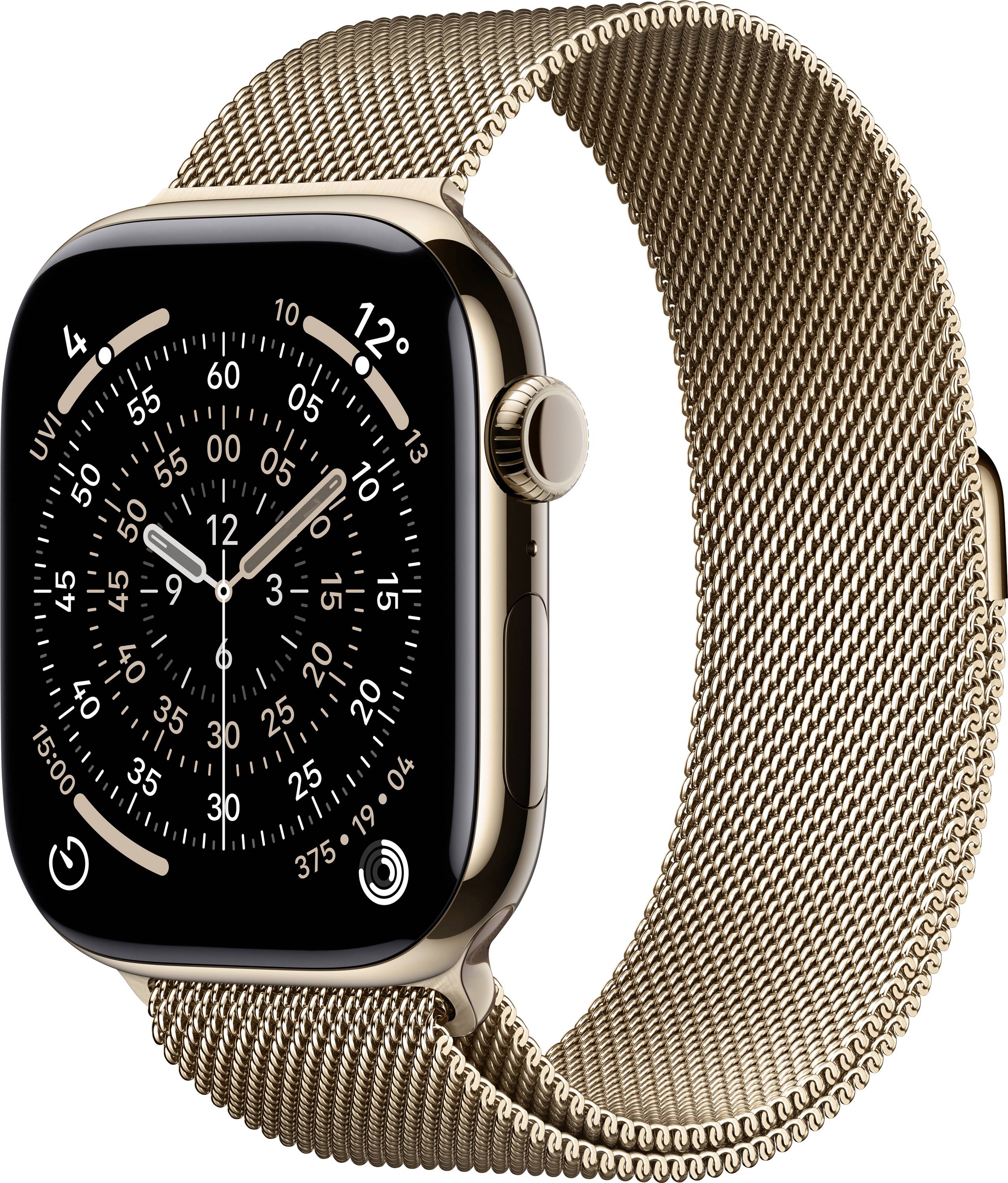 Apple Watch Series 11 GPS + Cellular 46 mm Titangehäuse Milanese Loop Gold M/L