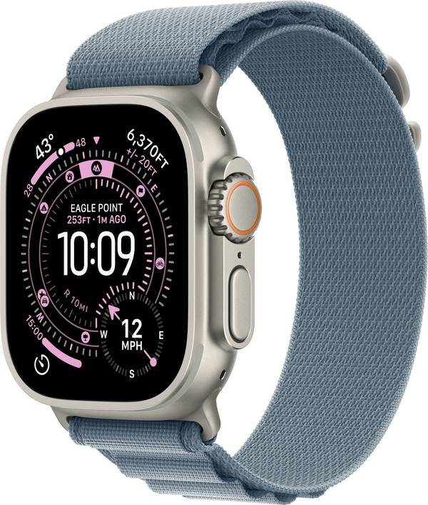Apple Watch Ultra 3 GPS + Cellular 49 mm Titangehäuse Alpine Loop Hellblau L