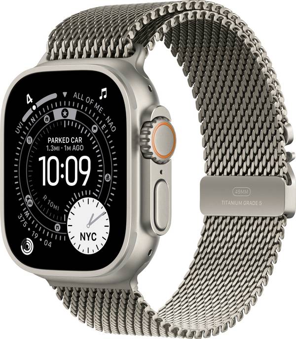 Apple Watch Ultra 3 GPS + Cellular 49 mm Titangehäuse Milanese Loop Natur S