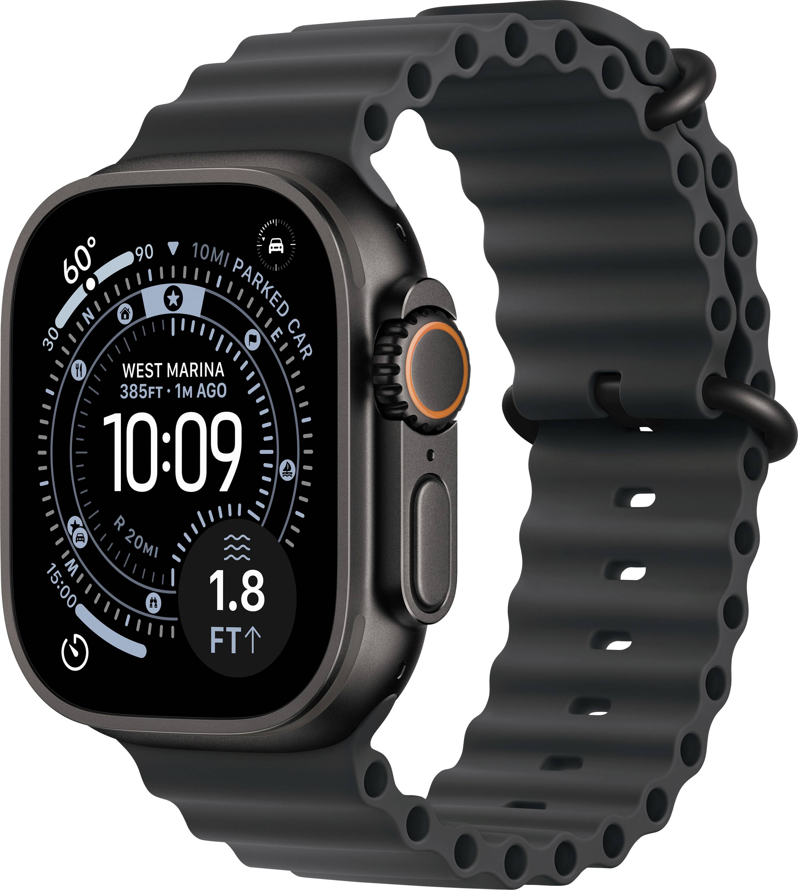 Apple Watch Ultra 3 GPS + Cellular 49 mm Titangehäuse Ocean Band Schwarz